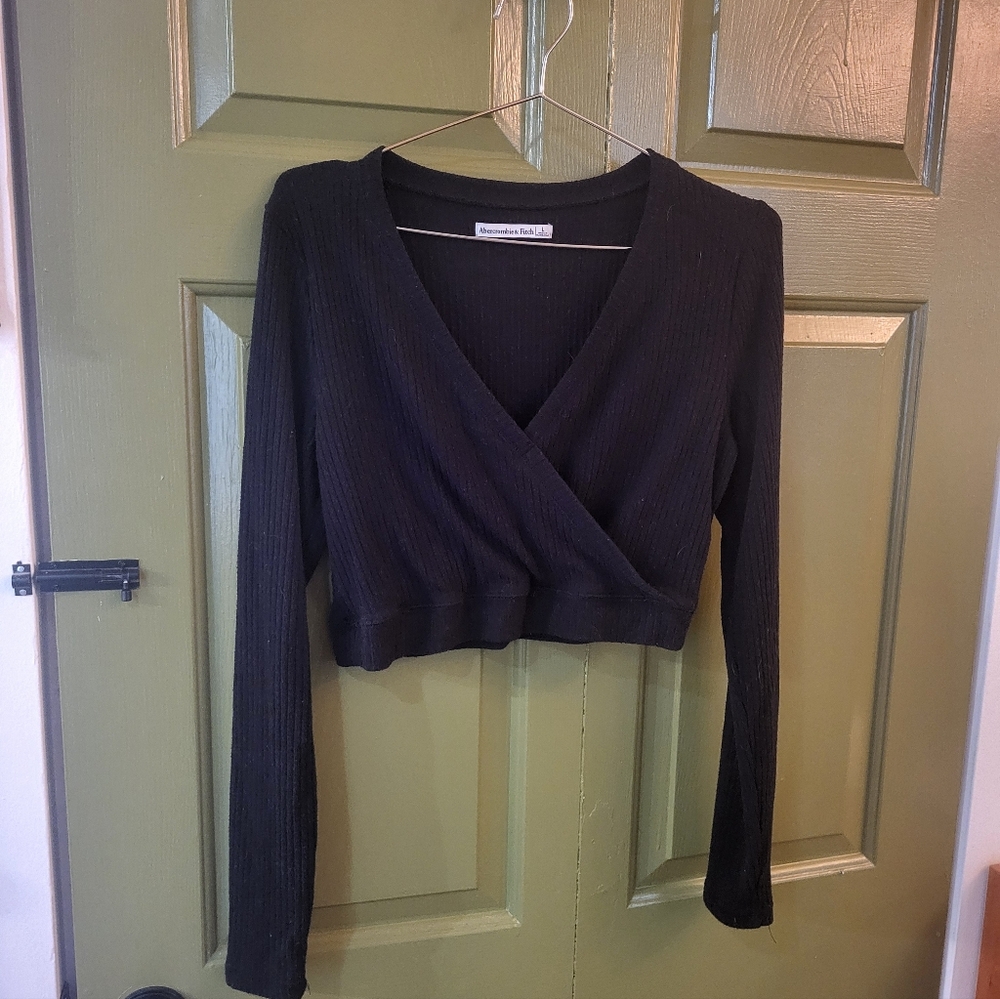 Abercrombie and Fitch Surplice Long Sleeve Top